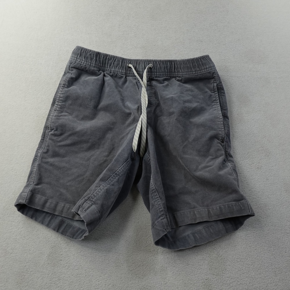 Vuori Optimist Shorts Mens Small Charcoal Gray Corduroy Stretch Drawstring V385
